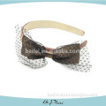 Yiwu factory wholesale new design bowtie lace fabric wide hair band